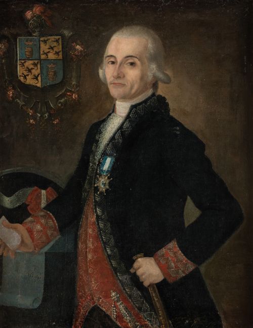 ATRIBUÍDO A JOAQUÍN INZA, “Retrato de caballero", Óleo so