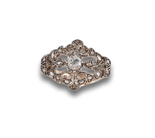 SORTIJA BOMBE DE ORO AMARILLO Y DIAMANTES 