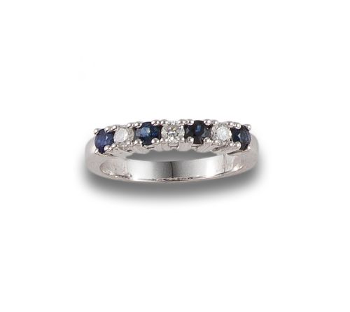 SORTIJA MEDIA ALIANZA CON ZAFIROS Y DIAMANTES