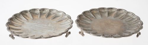 Pareja de salvillas en plata mejicana S.XVIII-XIX