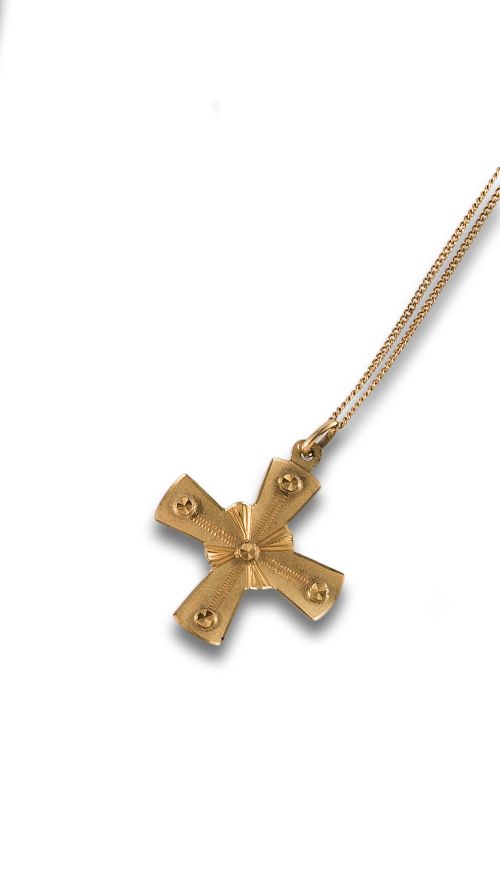 CADENA Y CRUZ DE ORO AMARILLO