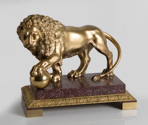 ATRIBUIDO A ROBERTO MICHEL, "León", Escultura en broce do