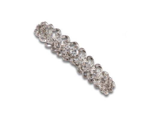 BRAZALETE ANTIGUO DE PLATINO Y DIAMANTES