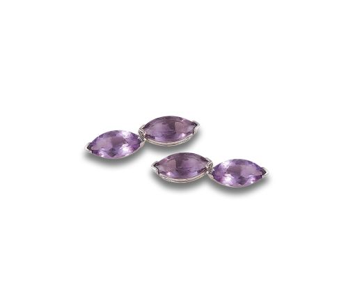 GEMELOS EN ORO CON AMATISTAS 