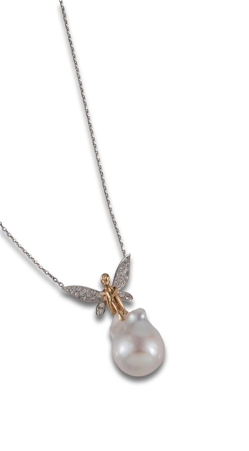 COGANTE HADA DE ORO Y PERLA BARROCA