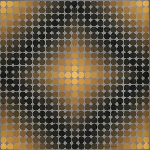 VICTOR VASARELY, "DÍA-SP-6", 1968, Acrílico sobre tabla