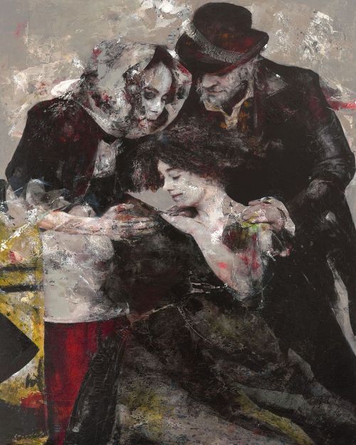 LITA CABELLUT, "Familia sagrada", 2022, Técnica mixta sobre