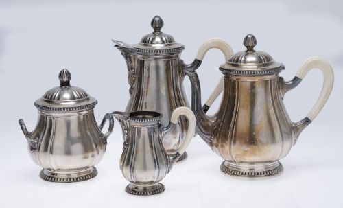 950 sterling silver coffee set, Louis Ravinet & Charles Den