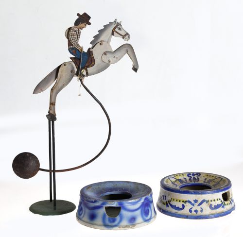 "Cowboy on horseback", roly-poly toy, 20th century
