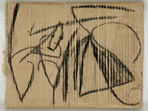 JOAN MIRÓ, "Femme", 1977, Ceras sobre cartón