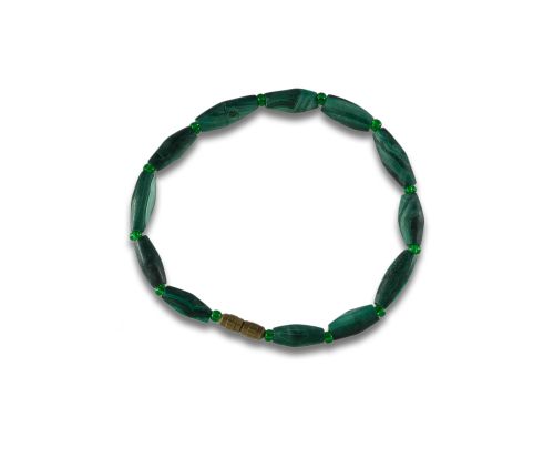 MALACHITE AND GOLD METAL BRACELET