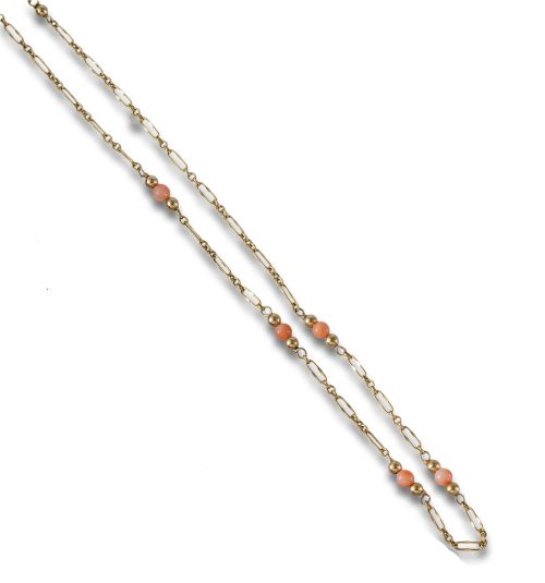14K YELLOW GOLD CHOKER WITH CORAL