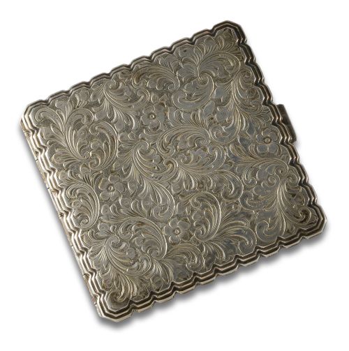 ANTIQUE SILVER POWDER PAN