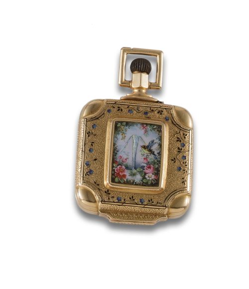 19TH CENTURY GOLD SABONETTE CLOCK