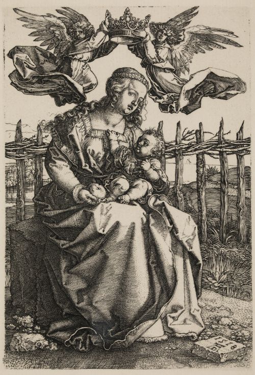 ALBERTO DURERO, "La Virgen con el Niño coronada por dos áng