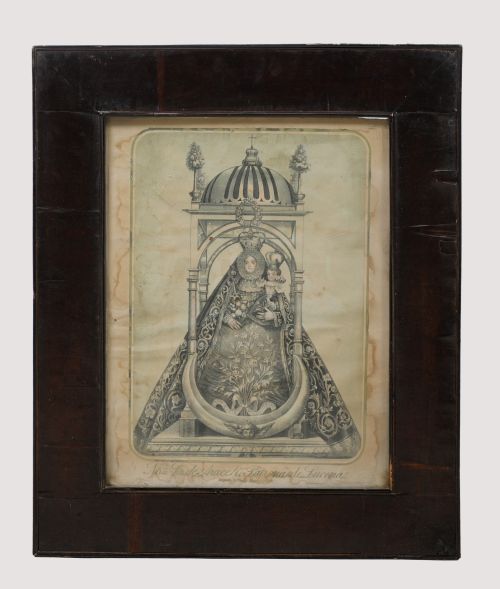 Isabeline frame veneered in mahogany, 19th century