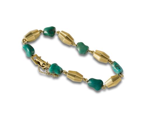 GOLD BRACELET WITH TURQUOISES