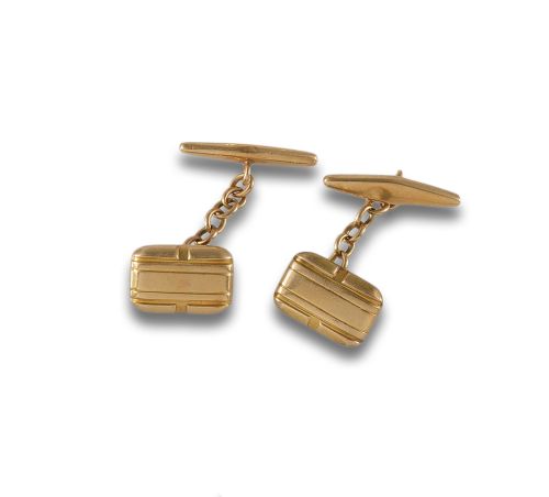 GEMELOS DE ORO AMARILLO CON FORMA RECTANGULAR