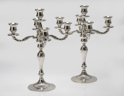 Pair of sterling silver 925 candlesticks, 20th century