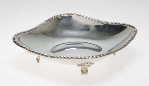 Silver centerpiece with rope-like rim, 925 sterling silver,
