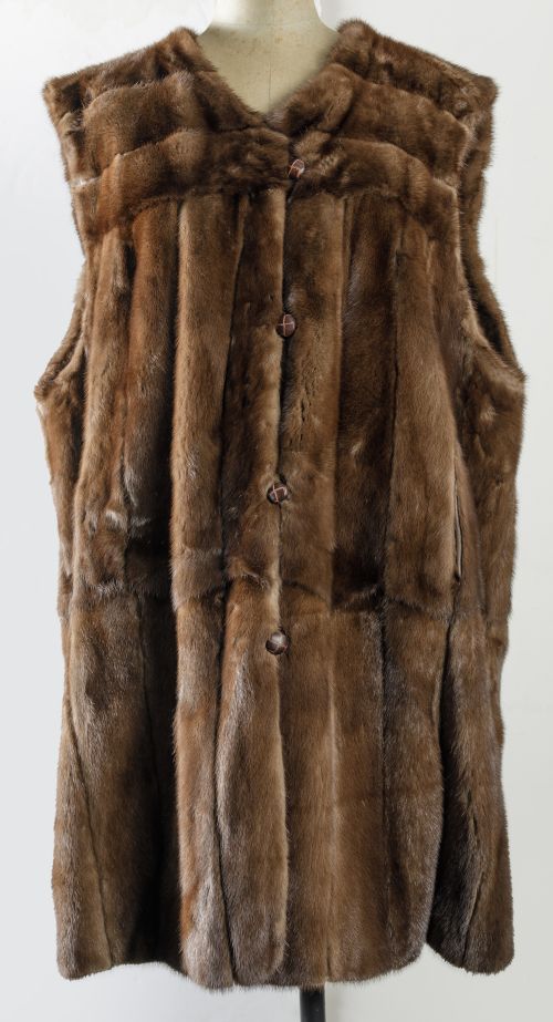 Brown mink fur vest coat