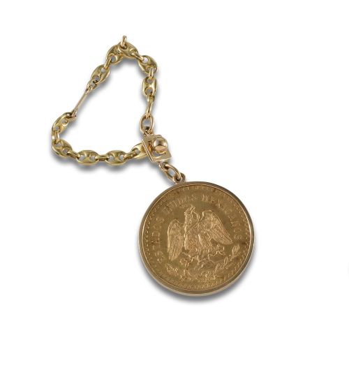 COLGANTE MONEDA 50 PESOS MEXICANOS DE ORO