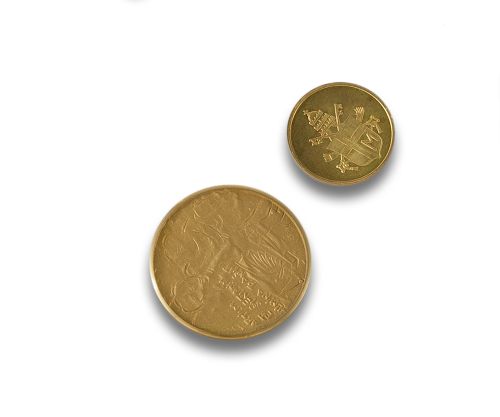 TWO 22K COMMEMORATIVE MEDALS AND ONE WITH A CASE