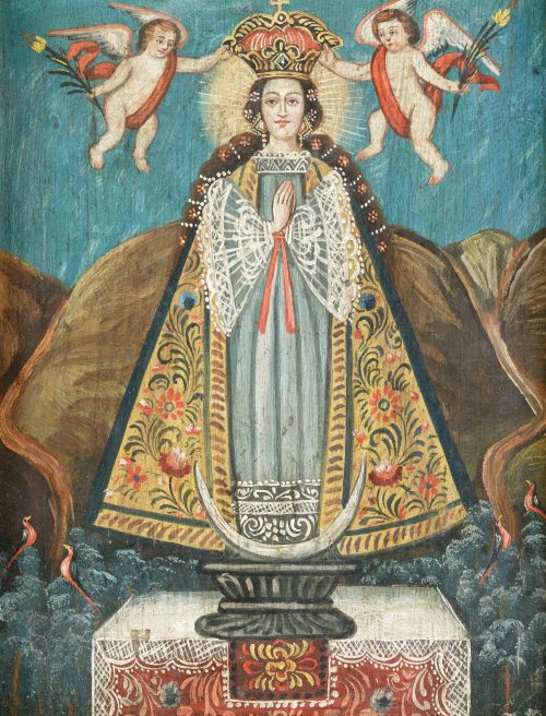 ESCUELA CUZQUEÑA, CUZCO SCHOOL (19th Century) "Virgin Mary