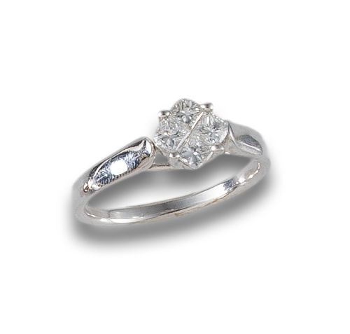SOLITAIRE IN WHITE GOLD AND DIAMONDS