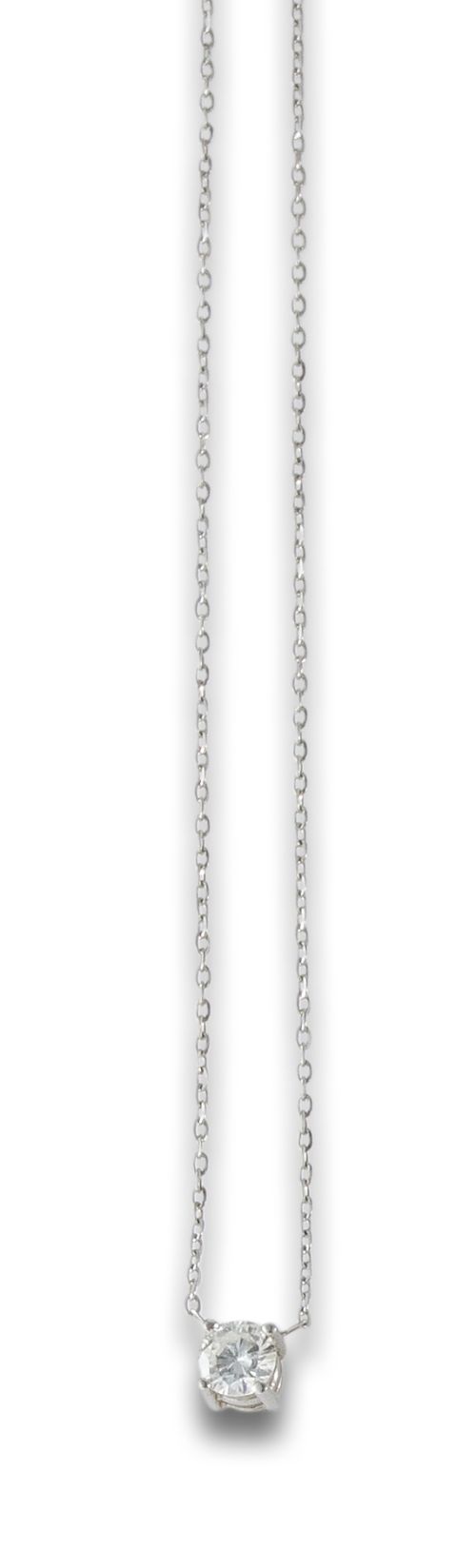 WHITE GOLD PENDANT WITH POINT OF LIGHT AND 0.40 CT DIAMOND