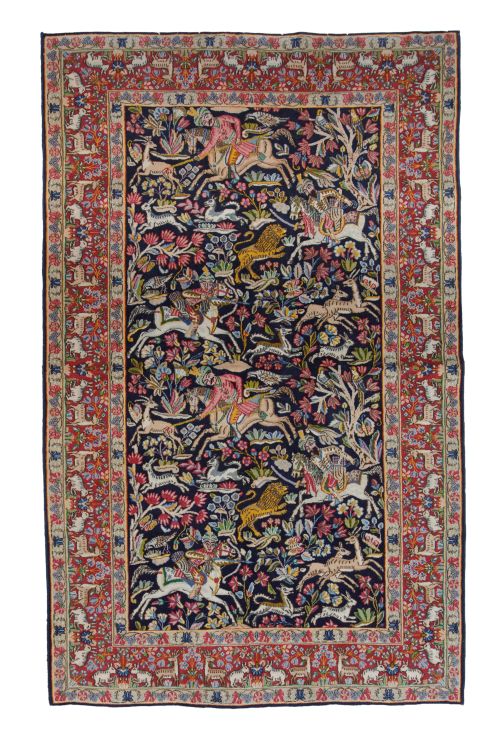 Hand-knotted wool Persian rug (kirman), 20th century