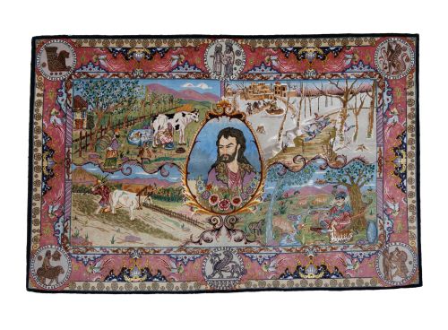 Persian rug (Tabriz) made of wool and silk, hand-knotted