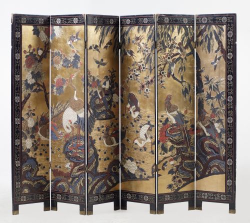 Chinese lacquer screen, early 20th century