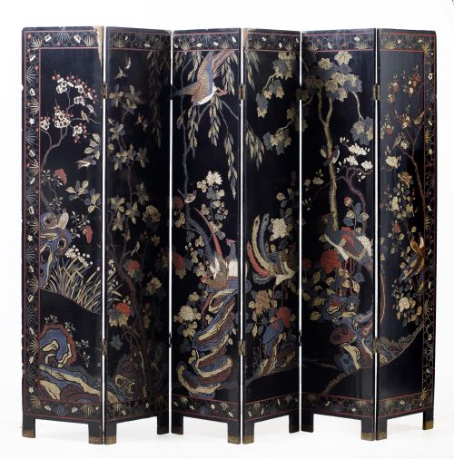 Chinese lacquer screen, early 20th century
