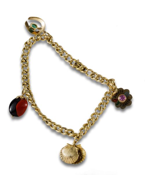 YELLOW GOLD CHARM BRACELET