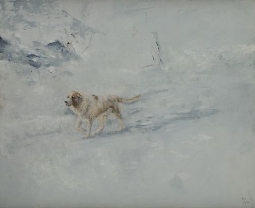 "Paisaje nevado con perro", 1998