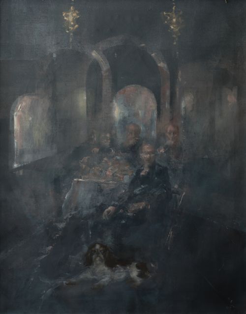 "Personajes en arquería", 1972