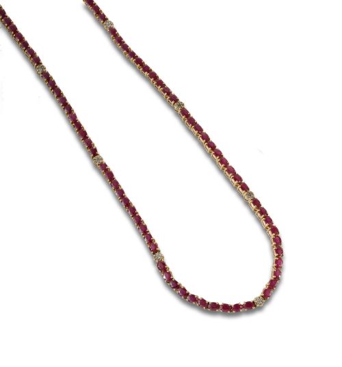 RIVIERE NECKLACE OF RUBY AND DIAMOND
