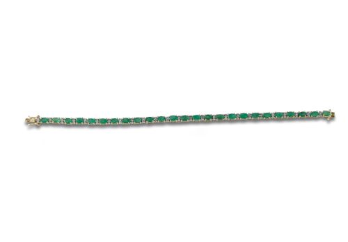 EMERALD AND DIAMOND RIVIERE BRACELET