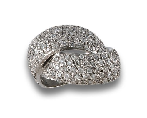 DOUBLE BAND RING IN WHITE GOLD AND DIAMONDS