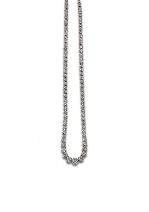 PLATINUM AND DIAMOND RIVIERE NECKLACE