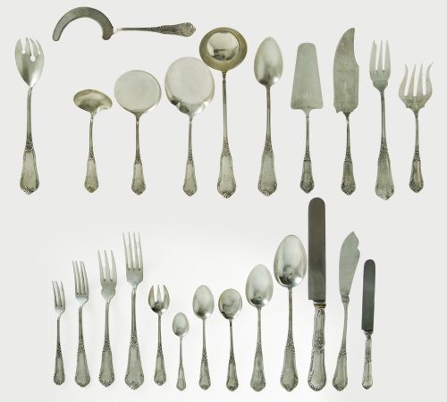Cutlery in Spanish silver, 916 fineness