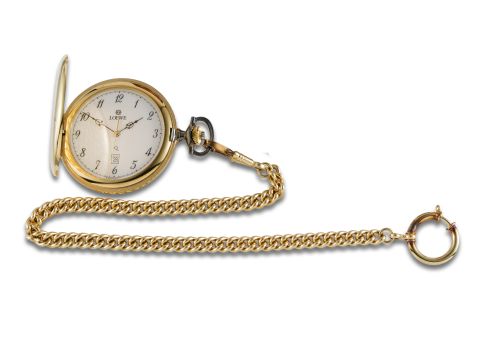 RELOJ SABONETA LOEWE CON LEONTINA PLAQUÉ OR