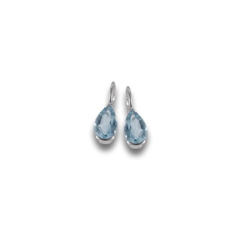 PENDIENTES ORO BLANCO CON AGUAMARINA