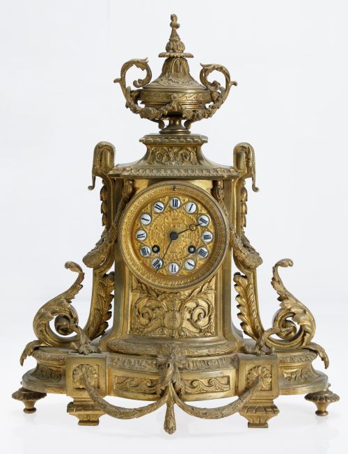 Table clock modeled after Louis XVI designs, 19th century