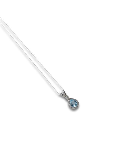 GOLD, AQUAMARINE AND DIAMONDS PENDANT