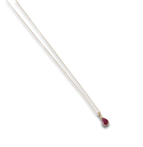 GOLD PENDANT WITH RUBY
