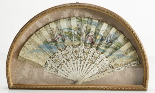 Fan with bone frame, 19th century