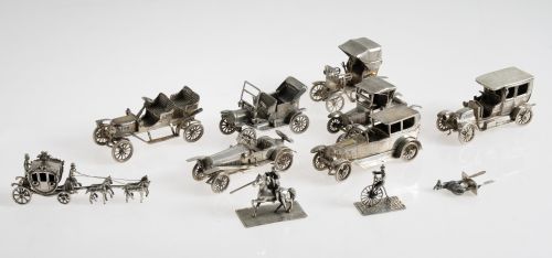 Colección de coches de plata, diferentes manufacturas, S.XX