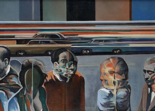 JUAN JOSÉ GÓMEZ MOLINA, "Composición", Óleo sobre tabla